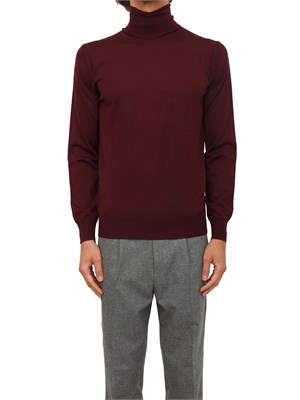 Maglia dolcevita Paolo Pecora in lana merino bordeaux in UOMO