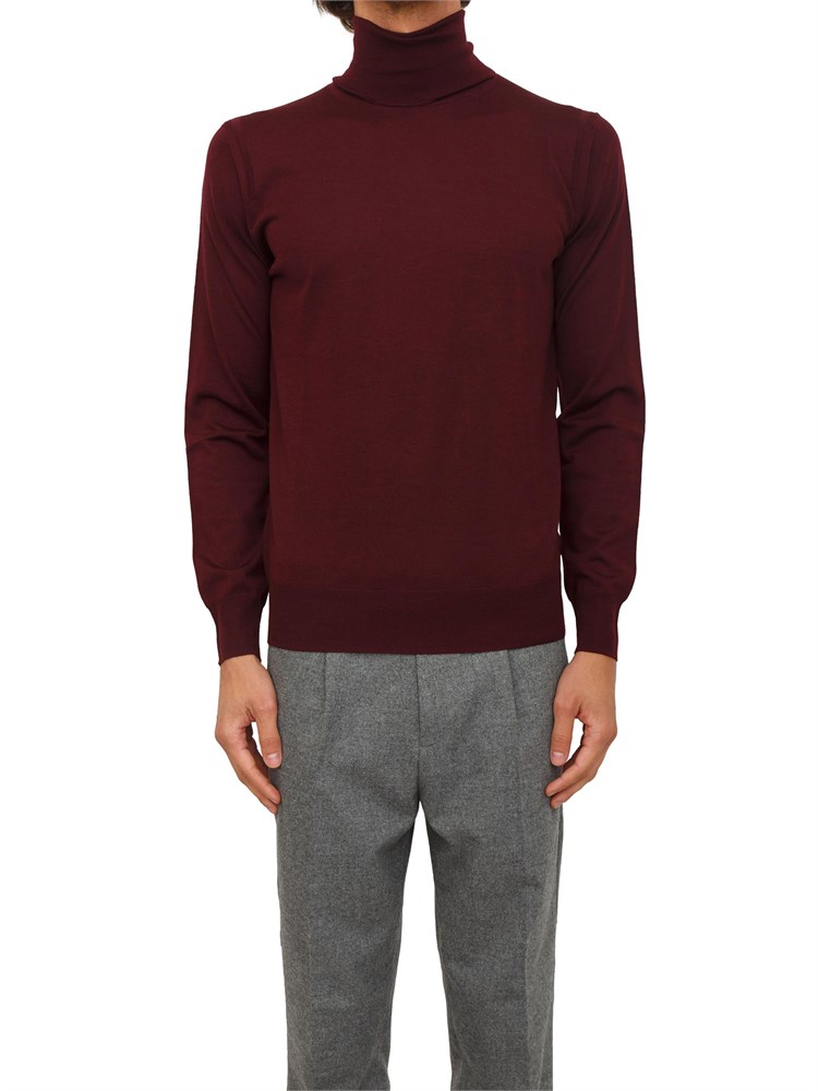 Maglia dolcevita Paolo Pecora in lana merino bordeaux