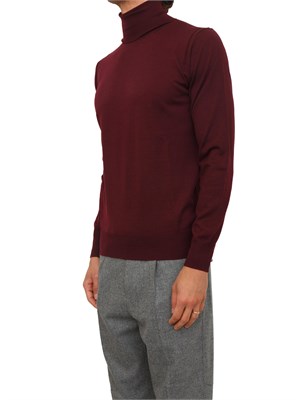 Maglia dolcevita Paolo Pecora in lana merino bordeaux in UOMO