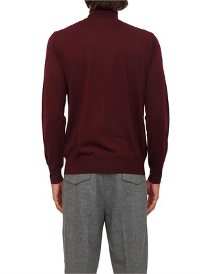 Maglia dolcevita Paolo Pecora in lana merino bordeaux in UOMO