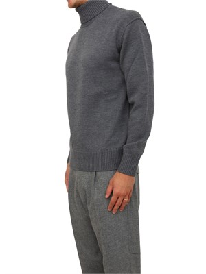 Maglia collo alto Paolo Pecora in lana merino grigia in UOMO