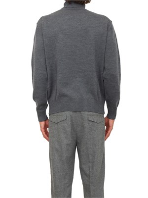 Maglia collo alto Paolo Pecora in lana merino grigia in UOMO