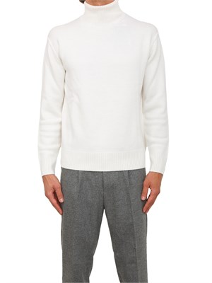 Maglia collo alto Paolo Pecora in lana merino bianca in UOMO