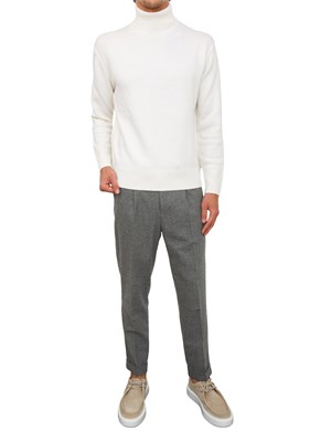 Maglia collo alto Paolo Pecora in lana merino bianca in UOMO