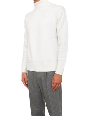 Maglia collo alto Paolo Pecora in lana merino bianca in UOMO
