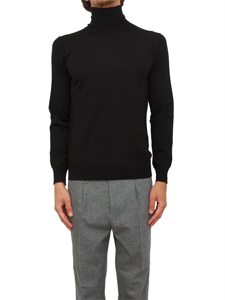 Maglia dolcevita Paolo Pecora in lana merino nera