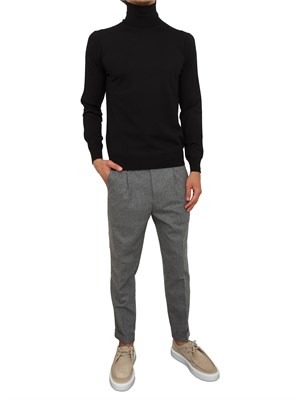 Maglia dolcevita Paolo Pecora in lana merino nera in UOMO