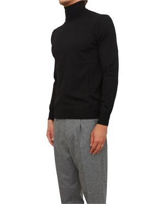 Maglia dolcevita Paolo Pecora in lana merino nera in UOMO