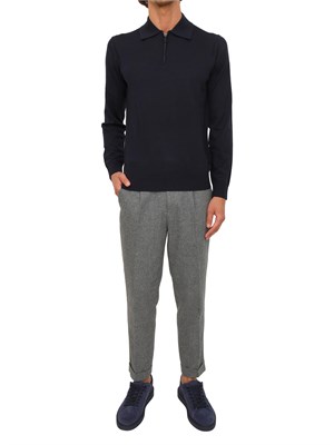 Maglia polo mezza zip Paolo Pecora in lana blu in UOMO