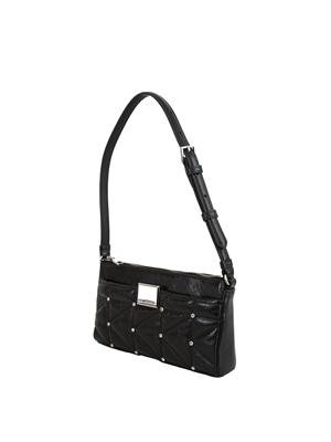 K.LAGERFELD Borsa Karl Lagerfeld in pelle lucida nera e borchie in DONNA