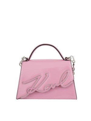 K.LAGERFELD Borsa Karl Lagerfeld in pelle lucida rosa in DONNA