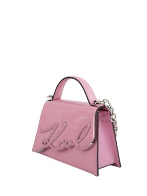 K.LAGERFELD Borsa Karl Lagerfeld in pelle lucida rosa in DONNA
