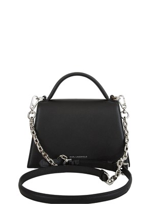 K.LAGERFELD Borsa Karl Lagerfeld in pelle nera con logo signature in DONNA
