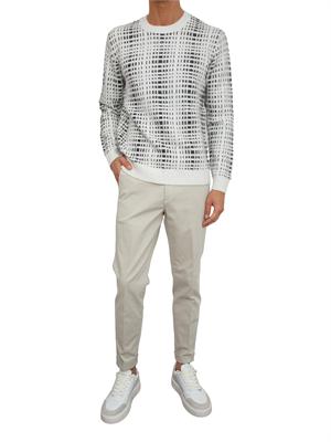 Maglia Liu Jo uomo in lana bianca con motivo check in UOMO