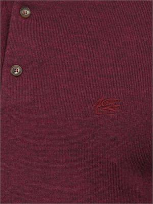 Maglia polo Etro uomo in misto lana bordeaux in UOMO