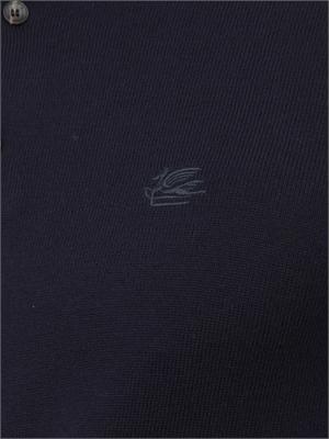 Maglia polo Etro uomo in misto lana blu in UOMO