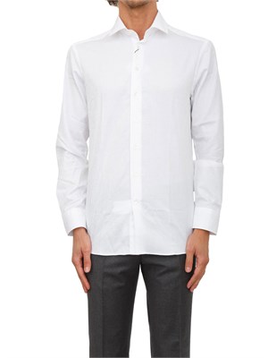 Camicia Etro uomo in rasatello di cotone con stampa astratta bianca in UOMO