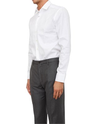 Camicia Etro uomo in rasatello di cotone con stampa astratta bianca in UOMO