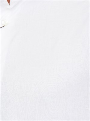 Camicia Etro uomo in rasatello di cotone con stampa astratta bianca in UOMO