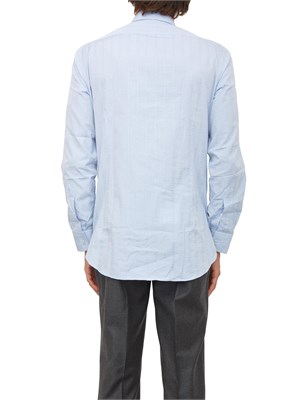 Camicia Etro uomo in cotone azzurro ricami Paisley tono su tono in UOMO