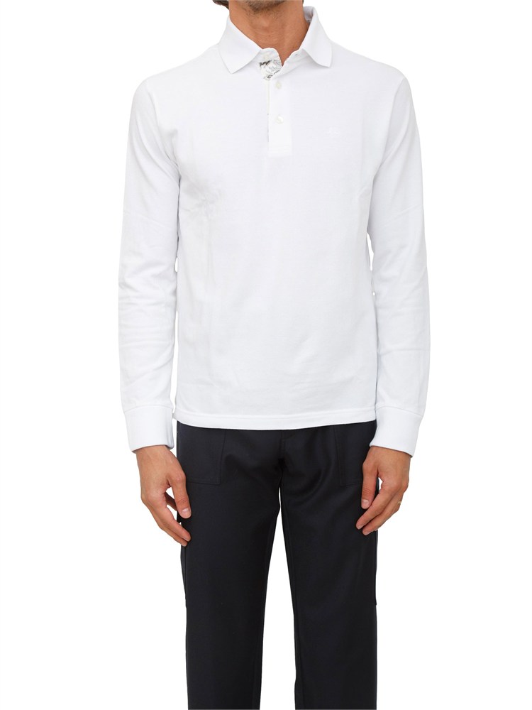 Polo a maniche lunghe Etro uomo in cotone bianco