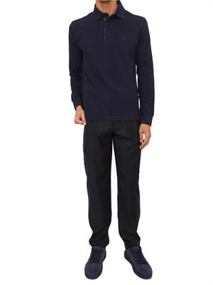 Polo a maniche lunghe Etro uomo in cotone blu in UOMO