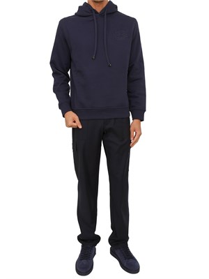 Felpa con cappuccio Etro uomo in misto cotone blu in UOMO