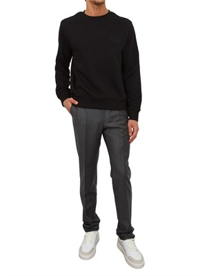 Felpa girocollo Etro uomo in cotone nero con logo in UOMO