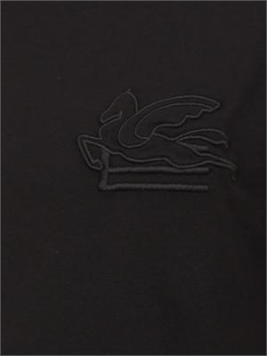 T-shirt girocollo Etro uomo in cotone nero con logo in UOMO