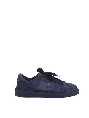 Sneakers Etro uomo in camoscio blu con lacci in UOMO
