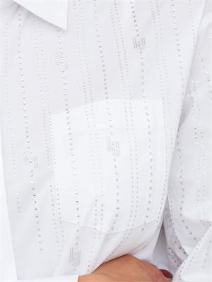Camicia Liu Jo in cotone bianco con strass in DONNA
