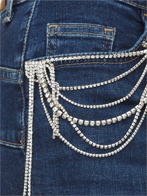 Jeans skinny Liu Jo donna in denim blu con spilla removibile in DONNA