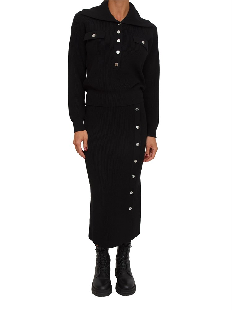 Completo Liu Jo cardigan+gonna in misto viscosa nera a coste