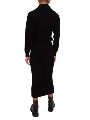 Completo Liu Jo cardigan+gonna in misto viscosa nera a coste in DONNA