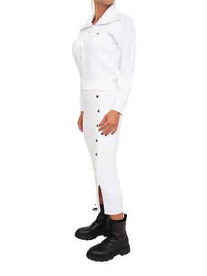 Completo Liu Jo cardigan+gonna in misto viscosa bianco a coste in DONNA