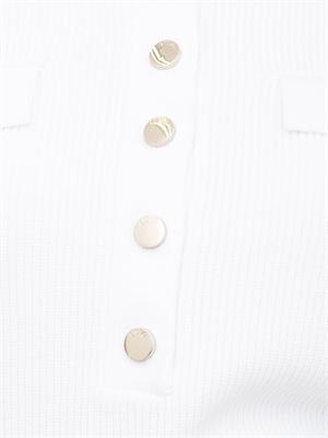 Completo Liu Jo cardigan+gonna in misto viscosa bianco a coste in DONNA