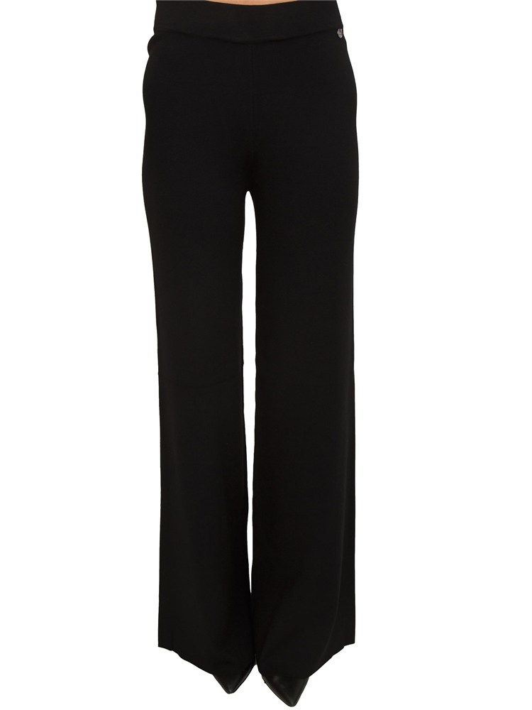 Pantaloni neri Liu Jo donna in maglia di misto viscosa