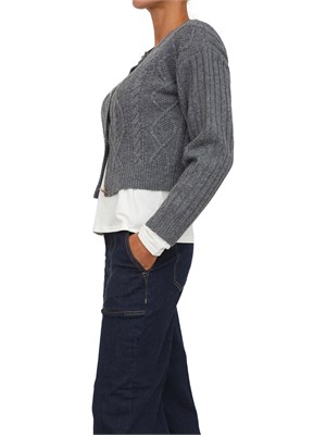 Cardigan in maglia Liu Jo in lana grigia con bottoni gioiello in DONNA