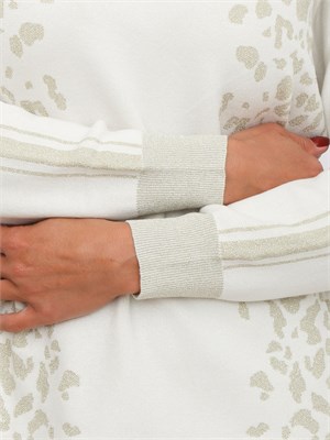 Abito Liu Jo in maglia viscosa e lurex avorio motivo animalier in DONNA