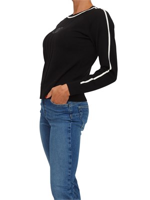 Maglia Liu Jo donna in viscosa nera con dettagli a contrasto in DONNA