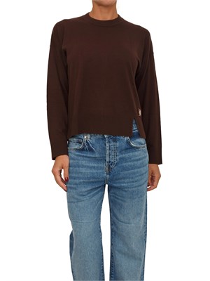 Maglia girocollo Liu Jo donna in misto lana marrone in DONNA