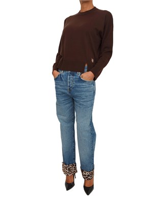 Maglia girocollo Liu Jo donna in misto lana marrone in DONNA