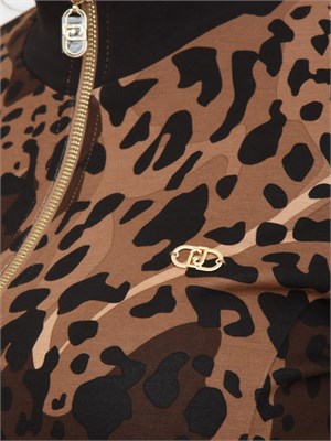Felpa donna Liu Jo in viscosa stampa animalier all over in DONNA
