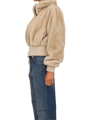 Bomber Pinko in tessuto effetto pelliccia beige in DONNA