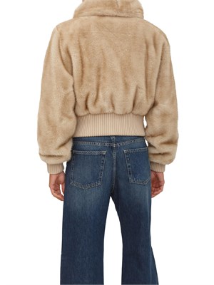 Bomber Pinko in tessuto effetto pelliccia beige in DONNA