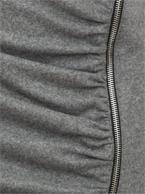 Abito Pinko in flanella di lana grigia aderente con drappeggio e zip in DONNA