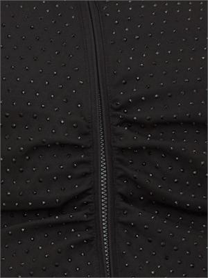 Piumino corto full strass Pinko in tessuto nero in DONNA