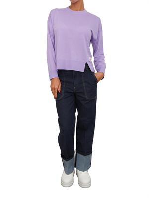 Jeans cropped Liu Jo donna in denim blu con risvolto in DONNA