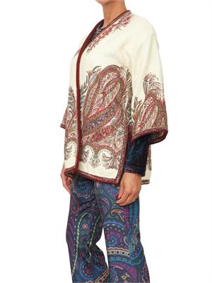 Poncho Etro donna in bouclÉ avorio motivo Paisley floreale in DONNA