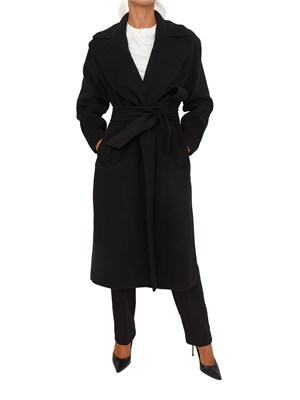 Cappotto Emme Marella in panno doppio nero in DONNA